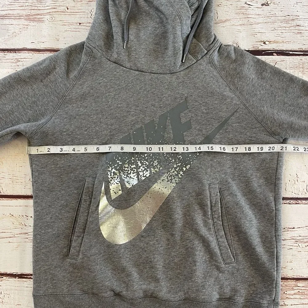 Nike Women's‎ Hoodie Pullover Size Medium Activewear Gray Orange Tag
